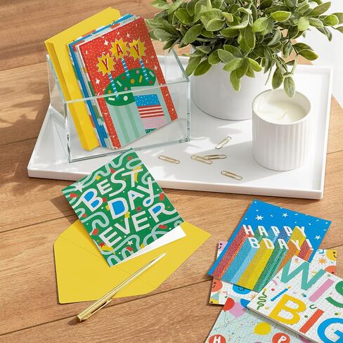 Hallmark Assorted Kids Birthday Cards (24 Blank Cards with Envelopes) Wish Big, Best Day Ever in Saudi Arabia