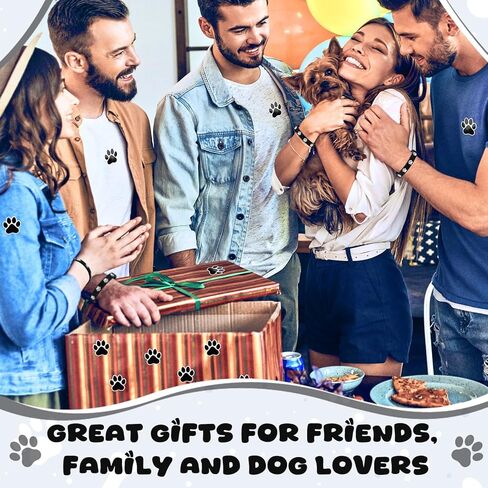 Soulchen 50 Pcs Paw Print Silicone Bracelets with 100pcs Dog Paw Sticker Rubber Wristbands for Birthday Puppy Animal Baby Shower Party Decorations Supplies Accessories Goodie Bag Favor(Blue) in Kuwait