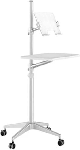 UT-2 MOTION ERGONIMIC FULL MOTION 2-in-1 LAPTOP FLOOR STAND STAND MONITION لوحة مفاتيح الطرف قابلة للتعديل المكتب المحمول المحمول المحمول (Silver) in Saudi Arabia