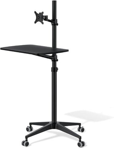 UT-2 MOTION ERGONIMIC FULL MOTION 2-in-1 LAPTOP FLOOR STAND STAND MONITION لوحة مفاتيح الطرف قابلة للتعديل المكتب المحمول المحمول المحمول (Silver) in Saudi Arabia
