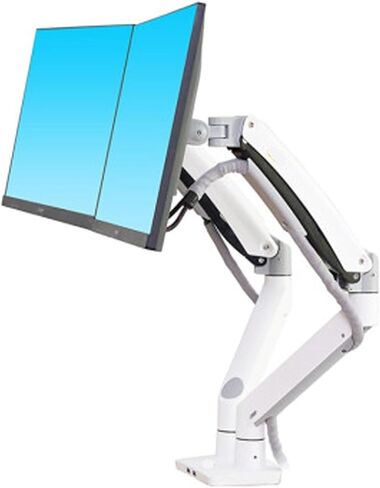F195A الألومنيوم 22-32 بوصة شاشة LCD مزدوجة LED التثبيت ذراع الربيع الذراع الكامل Motion Motion STAND الحمل 3-12 كجم لكل (فضية) in Kuwait