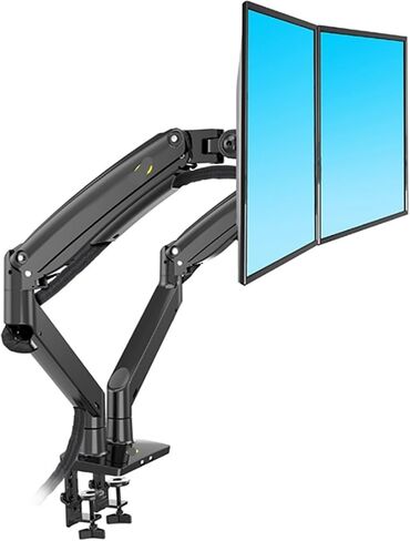 F195A الألومنيوم 22-32 بوصة شاشة LCD مزدوجة LED التثبيت ذراع الربيع الذراع الكامل Motion Motion STAND الحمل 3-12 كجم لكل (فضية) in Kuwait