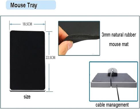 Multifunctional full-motion chair clamp laptop table stand with fan + square mouse pad + chair arm clamp mouse pad(Silver) in Saudi Arabia