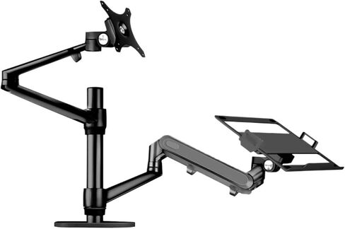 OL-3L PRO Aluminum Height Adjustment Desktop 17-32 Inch Monitor Mounting Gas Spring Arm + 12-17 Inch Laptop Stand Full Movement(OL-3L-PRO-B) in Saudi Arabia