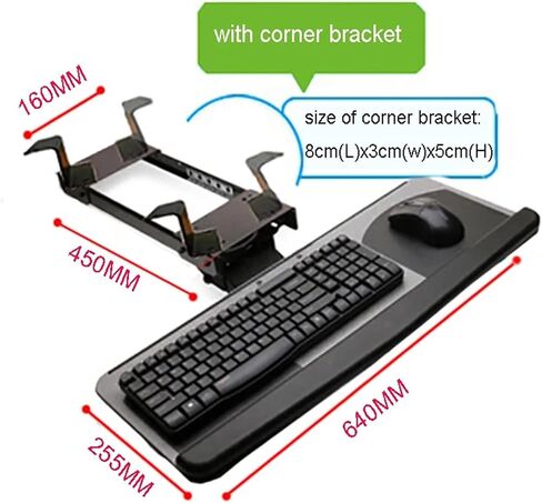 LK06AD Ergonomic Sliding Tilt XL Size Wrist Rest Keyboard Stand with Two Mouse Pads for Computer Desk Keyboard Tray Stand(LK06A) in Saudi Arabia