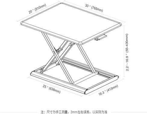 ID-30 من الألومنيوم تعديل الارتفاع البسيط Sit-Stand Desk Lift Deske Laptop Desk Monitor Stand مع صينية لوحة المفاتيح (أبيض) in Saudi Arabia
