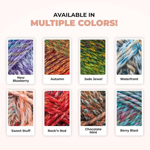 Mary Maxim Marvelous Chunky Yarn, 5 Weight, 2 Ply Bulky Yarn for Crocheting and Knitting, Ultra Soft Acrylic for Blankets, Sweaters and Home Decor, 1 Skein, 270 Yards, Sweet Stuff in Kuwait