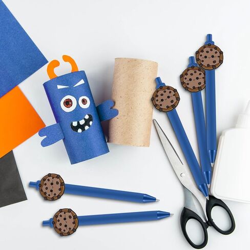 24 Pcs Cookie Blue Ballpoint Pen Bulk Retractable Writing Black Ink Pens Gift for Cookie Baby Shower Party Supplies Teacher Student School Birthday Decoration Party Supplies in Kuwait