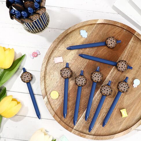 24 Pcs Cookie Blue Ballpoint Pen Bulk Retractable Writing Black Ink Pens Gift for Cookie Baby Shower Party Supplies Teacher Student School Birthday Decoration Party Supplies in Kuwait
