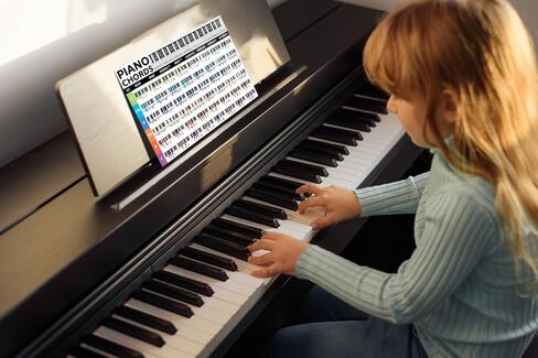 Piano Chords Chart Poster 2 Side Laminated 8x11 Unframed, Commonly Piano Chords Print, Essential Accessories, Cheat Sheet Notes Poster For Beginner, Back to School in Saudi Arabia