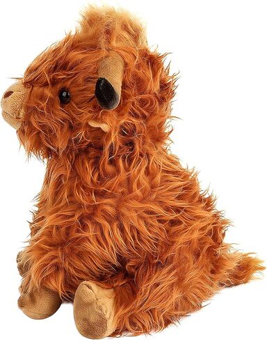 Highland Cow Stuffed Animal Toy, Cute Fluffy Highland Cow Plush Farm Cow Plushies Decor Gifts for Kids (Brown) in Saudi Arabia