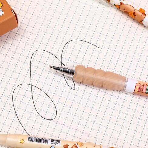 أقلام كابيبارا بالير بوينت مع امتيازات مميزة 4 عبوات ، كابيبارا موضوع الحبر الحبر - 0.5mm نقطة غرامة الحبر الأسود - مجموعة هدايا تصميم حيوان لطيف in Saudi Arabia