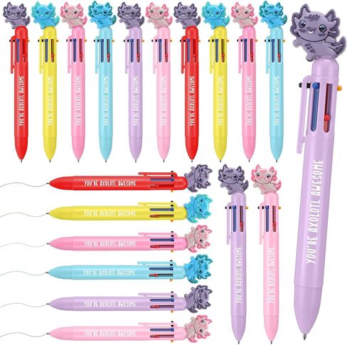 36 Pcs Axolotl Party Favors Ballpoint Pens Bulk 6 in 1 Multicolor Retractable Axolotl Pen School Supplies Goodie Bags Stuffers for Students Birthday Classroom Rewords Christmas in Saudi Arabia