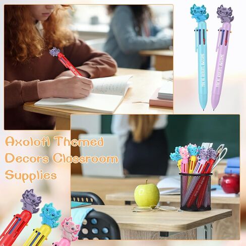 36 Pcs Axolotl Party Favors Ballpoint Pens Bulk 6 in 1 Multicolor Retractable Axolotl Pen School Supplies Goodie Bags Stuffers for Students Birthday Classroom Rewords Christmas in Saudi Arabia