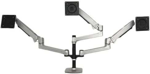 Desktop Fully Dynamic 17-32 Inch Triple Monitor Stand Mount Aluminum Mechanical Spring Arm Monitor Stands Maximum Weight 10kg Each in Saudi Arabia