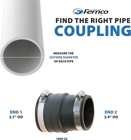 Fernco P1059-22 وصلة PVC مرنة لمقبس بلاستيكي 2 بوصة لوصلات السباكة in Saudi Arabia