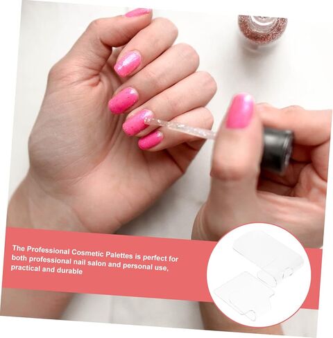 2pcs Nail Decorations for Nail Art Fingernail Polish Palette Manicure Makeup Eyeliner Mixing Trays in Saudi Arabia