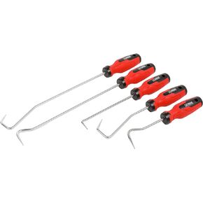 ARES 10038-5-Piece Hose and Seal Removal Set - Includes 90 Degree Seal Pick and Single and Double Offset Hose Removers - Chrome-Plated Steel Shafts - Easily Remove Hoses, Clips, Clamps, and More