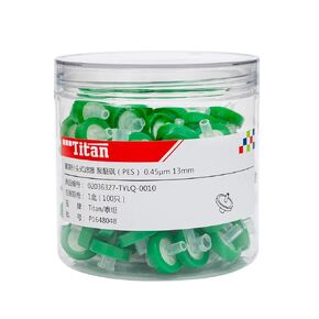 100pcs Syringe Filters,Syringe Lab Filters, PES (Polyethersulfone) 25mm Diameter 0.22μm Pore Size,Non Sterile Filtration,Green