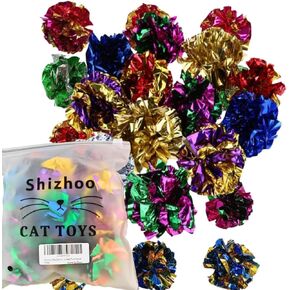 12 Pcs Cat Crinkle Toys, Cat Crinkle Balls to Attract and Engage Indoor Cats, Promote a Healthy Lifestyle for All Breed Sizes Cats (Large Crinkle cat Toys for Indoor Cats)