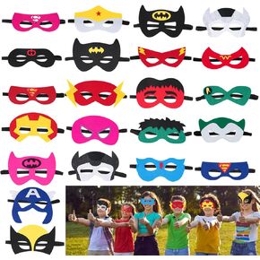 Superhero Masks Party Favors for Kids, 22 Pcs Kids Super Hero Costumes Party Supplies Cosplay Felt Mask for Kids Superhero Party Favors Decorations