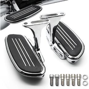 MZS Motorcycle Passenger Floorboards, Chrome Touring Footboards Floor Boards Rear Foot Pegs Mount Bracket Kit Compatible with Electra Glide | Road Glide | Road King | Street Glide | Ultra Limited
