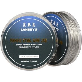 100 Metres 33 Pound 0.6mm Fishing Lines Fishing Stee Wire Nylon Coated 1x7 Stainless Steel Leader Wire Super Soft Fishing Wire Lines