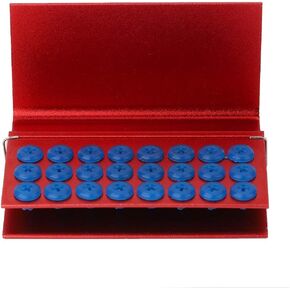 ZJchao Disinfection Box, 24 Holes Aluminium Alloy Disinfection Case with Silicone Pad Each Holds Holder Autoclavable Dentist Tool Suitable for Dental Burs