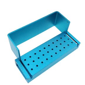 1Pc Green Aluminium Dental Bur Holder Block Disinfection Box Autoclave 30 Holes