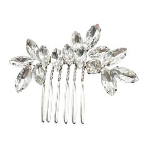 Rhinestone Bride Wedding Hair Comb Crystal Bridal Head Piece Floral Hair Accessories for Women and Girls