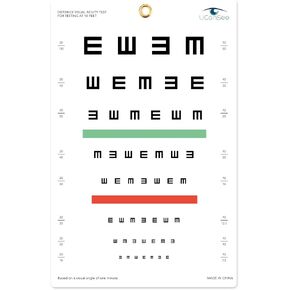 مخطط العين E، مخطط حدة البصر لفحوصات العين، 10 أقدام (9 × 14 بوصة)