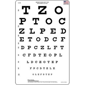 Snellen Vision Eye Test Chart 20 ft (6 Meter) Distance