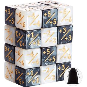 Sumind 24 Pieces Dice Counters Token Dice D6 Dice Cube Loyalty Counter Dice Compatible with MTG, CCG, Card Gaming Accessory (Charming Style), 16mm