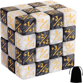 48 Pieces MTG Dice Counters +1/+1 Tokens Life Counter Negative Plus One Dice Set for Magic The Gathering, MTG, TCG, Card Games Accessories