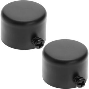 2Pcs Black Window Curtain Rod End Cap Metal Sealing Finial Caps Drapery Pole End Plug for 1.1inch (28mm) Diameter Roman Curtain Rods