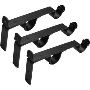 uxcell Curtain Rod Brackets, 3Pcs - Curtain Rods Double Holder, Double Rod Curtain Support Brackets Fit for 1-1.1 Inch Drape Poles for Wall Hanger (White)