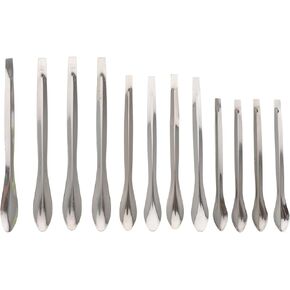 12 Pieces Stainless Steel Lab Spatula Micro Scoop Set, 3 Size Laboratory Micro Sampling Spoon for Powder Gel Cap Filler