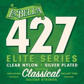 La Bella 427 Elite - Clear Nylon, Silver-Plated Classical Guitar String