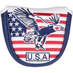 USA Flag and Eagle Golf Driver/Fairway Wood/Hybrid/Iron/Mallet Putter/Blade Putter Head Cover