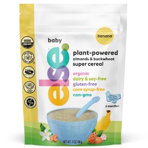 Else Nutrition Baby Cereal Stage 1 for 6 months+, Plant Protein, Organic, Whole foods, Vitamins and Minerals (Banana, 1 Pack)