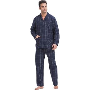 cotton pajama set for men 100% cotton pajamas soft PJS