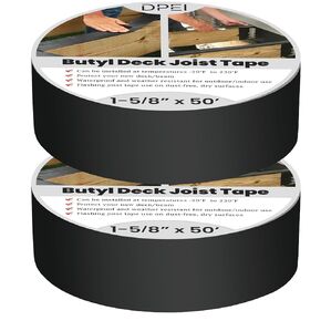Deck Joist Tape for Decking 1 5/8" X 50' Butyl Flashing Joists Tape for Decks,Beams, 2 Rolls