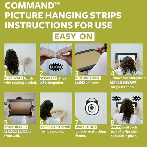 Command Medium and Large Picture Hanging Strips, Damage Free Hanging Picture Hangers, No Tools Wall Hanging Strips for Living Spaces, White, 4 Medium Pairs and 8 Large Pairs in Saudi Arabia