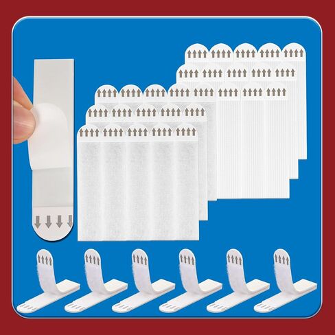 JUNEBRUSHS 48Pairs Picture Hanging Strips, Heavy Duty Adhesive Strips 3.7×0.8 in Damage Free Removable Picture Hanging Strips, Large Strips for Photo, Pictures, Frames, Mirrors, Wall Decor and Signs in Saudi Arabia