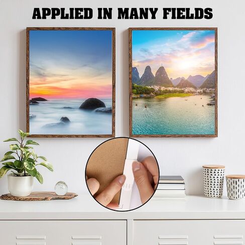 JUNEBRUSHS 48Pairs Picture Hanging Strips, Heavy Duty Adhesive Strips 3.7×0.8 in Damage Free Removable Picture Hanging Strips, Large Strips for Photo, Pictures, Frames, Mirrors, Wall Decor and Signs in Saudi Arabia