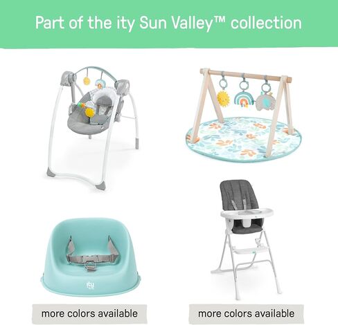 إنجينويتي: كرسي تغذية الأطفال الداعم ماي سبوت سهل التنظيف من إنجينيويتي، حزام أمان ثلاثي النقاط، أشرطة قابلة للغسل وقابلة للإزالة - أزرق مخضر in Kuwait