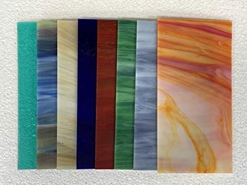 مجموعة متنوعة من الزجاج الملون مقاس 15.24 سم × 20.32 سم مكونة من 8 أوراق من Crafter's Best in Kuwait