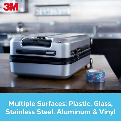 3M Clear Repair Tape, 1.88 in x 20 yd, Strong Duct Tape, Water, UV & Moisture Resistant, Transparent Tape Allows Discreet Repairs, For Indoor & Outdoor Use, Long Lasting Performance (RT-CL60) in Saudi Arabia