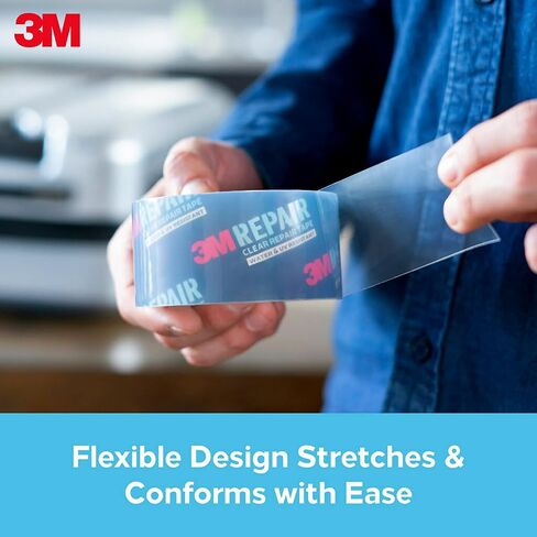3M Clear Repair Tape, 1.88 in x 20 yd, Strong Duct Tape, Water, UV & Moisture Resistant, Transparent Tape Allows Discreet Repairs, For Indoor & Outdoor Use, Long Lasting Performance (RT-CL60) in Saudi Arabia