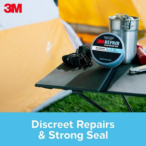 3M Clear Repair Tape, 1.88 in x 20 yd, Strong Duct Tape, Water, UV & Moisture Resistant, Transparent Tape Allows Discreet Repairs, For Indoor & Outdoor Use, Long Lasting Performance (RT-CL60) in Saudi Arabia